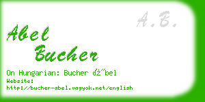 abel bucher business card